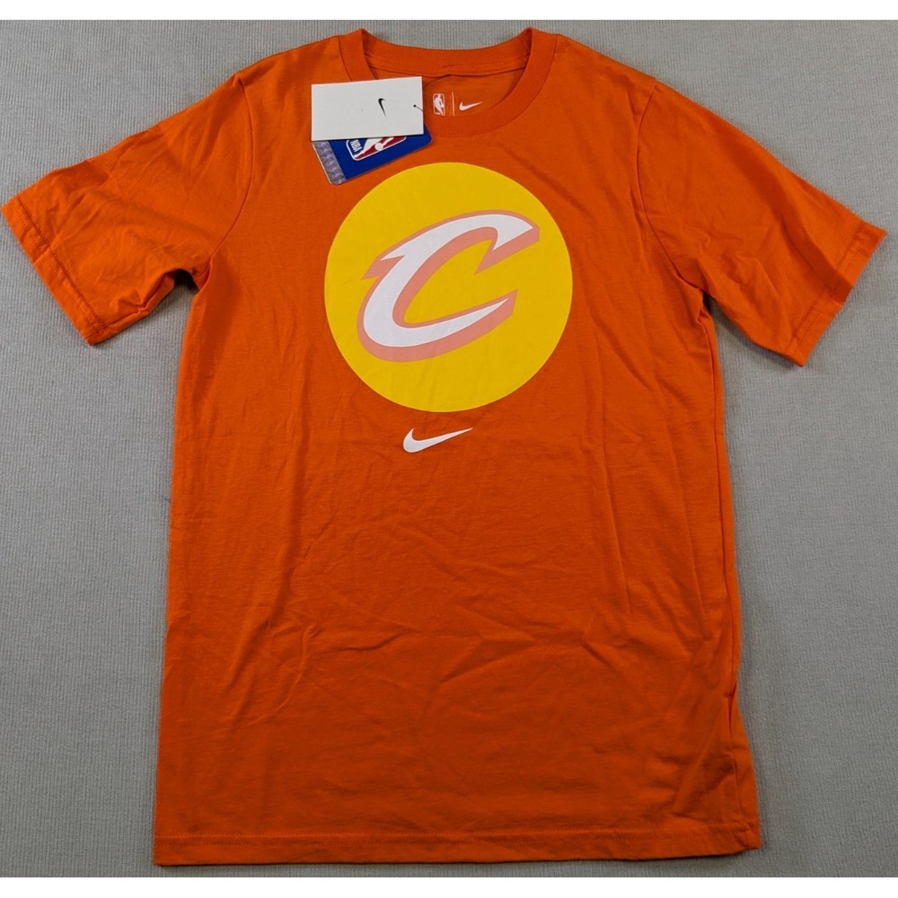 Cleveland Cavaliers Shirt YOUTH Boys Large Orange Nike New NBA City Edition